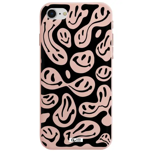 Smiley Faces Apple iPhone se 2020 Silicone pastel pink Case