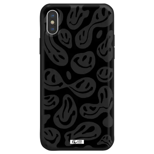 Smiley Faces Apple iPhone XS Silicone black Case