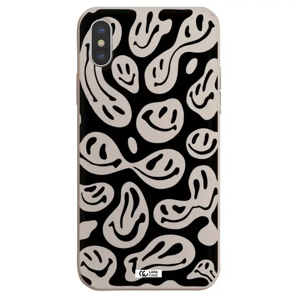 Smiley Faces Apple iPhone XS Silicone Stone Case