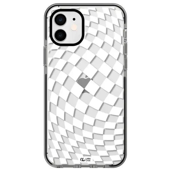 Wavy Checkered Apple iPhone 11 impact black border Case