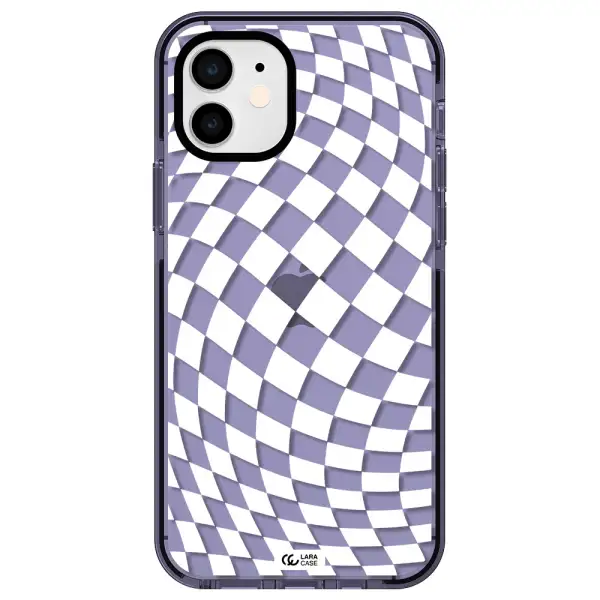Wavy Checkered Apple iPhone 11 impact Lilac Case