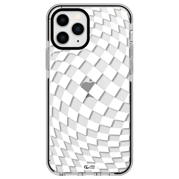 Wavy Checkered Apple iPhone 11 pro impact black border Case