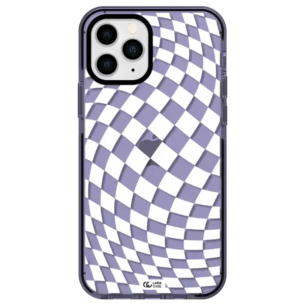 Wavy Checkered Apple iPhone 11 pro max impact Lilac Case