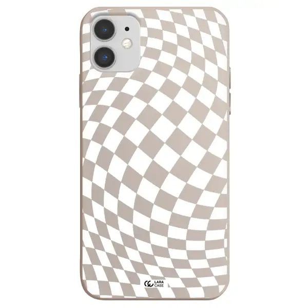 Wavy Checkered Apple iPhone 11 Silicone Stone Case