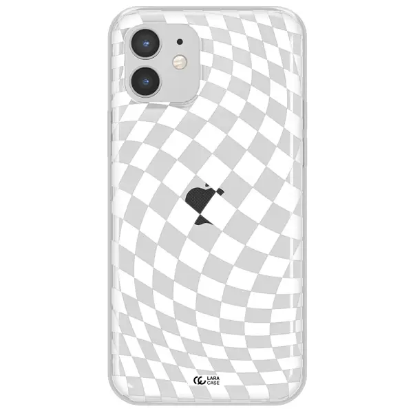 Wavy Checkered Apple iPhone 12 Clear TPU Case