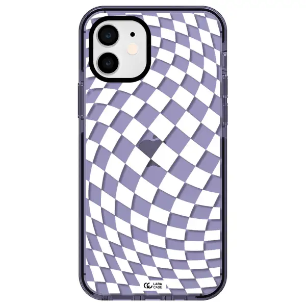 Wavy Checkered Apple iPhone 12 impact Lilac Case