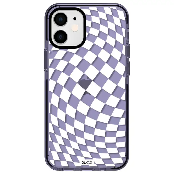 Wavy Checkered Apple iPhone 12 mini impact Lilac Case