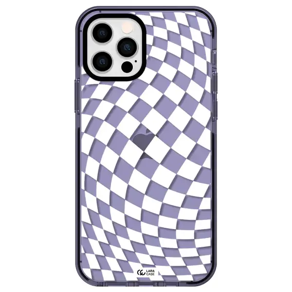 Wavy Checkered Apple iPhone 12 pro impact Lilac Case