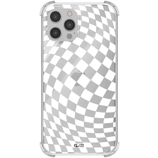 Wavy Checkered Apple iPhone 12 pro max Clear PC Case
