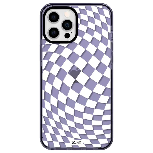 Wavy Checkered Apple iPhone 12 pro max impact Lilac Case