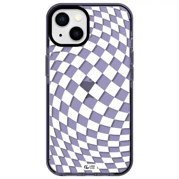 Wavy Checkered Apple iPhone 13 impact Lilac Case