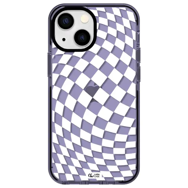 Wavy Checkered Apple iPhone 13 mini impact Lilac Case