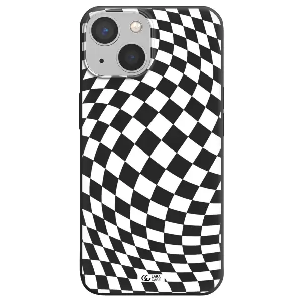 Wavy Checkered Apple iPhone 13 mini Silicone black Case