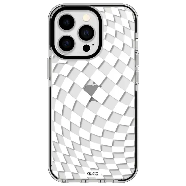 Wavy Checkered Apple iPhone 13 Pro impact black border Case