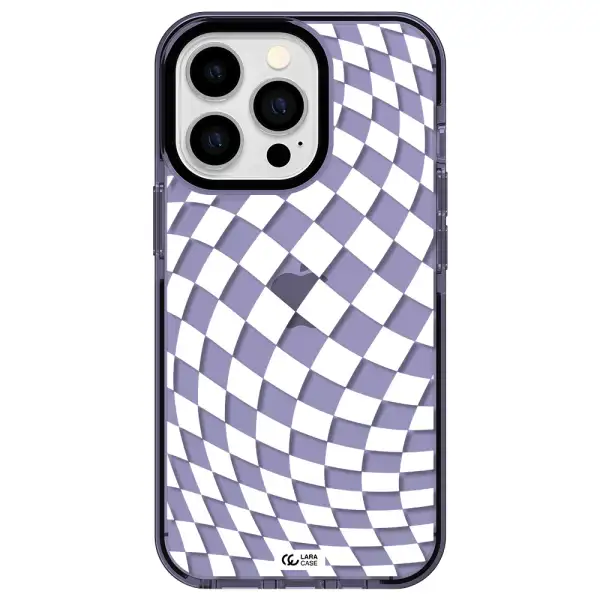 Wavy Checkered Apple iPhone 13 Pro impact Lilac Case