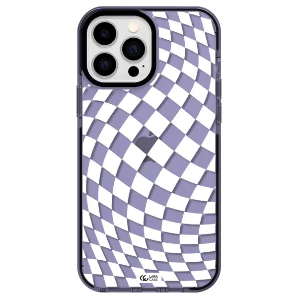 Wavy Checkered Apple iPhone 13 Pro Max impact Lilac Case