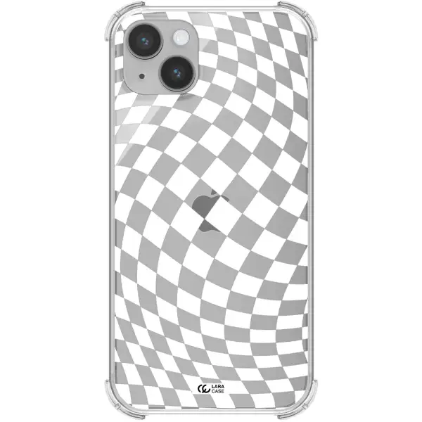 Wavy Checkered Apple iPhone 14 Clear PC Case