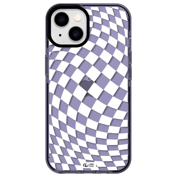 Wavy Checkered Apple iPhone 14 impact Lilac Case