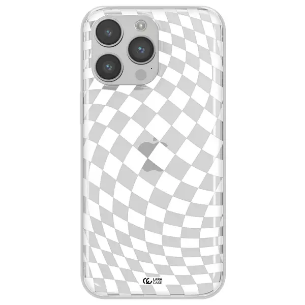 Wavy Checkered Apple iPhone 14 pro max Clear TPU Case