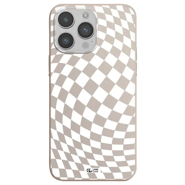 Wavy Checkered Apple iPhone 14 pro Silicone Stone Case