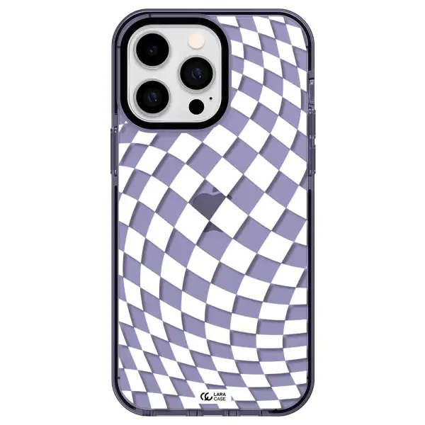 Wavy Checkered Apple iPhone 15 Pro Max impact Lilac Case