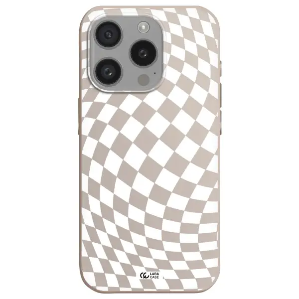 Wavy Checkered Apple Iphone 15 Pro Silicone Stone Case