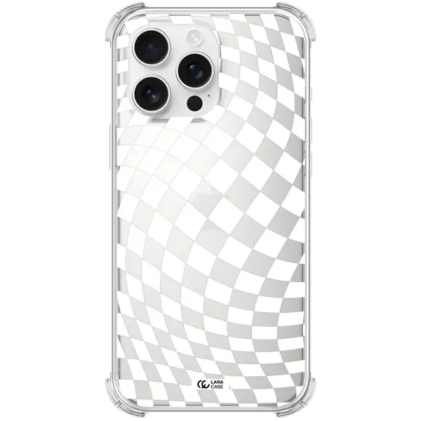 Wavy Checkered Apple Iphone 16 Pro Max Clear Pc Case