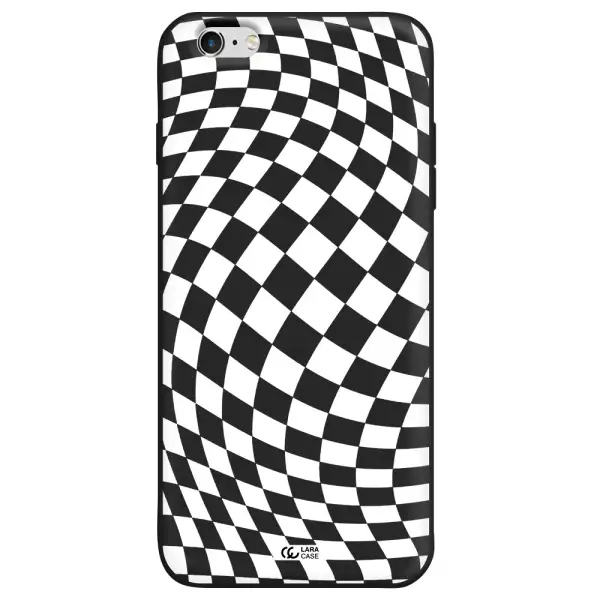 Wavy Checkered Apple iPhone 6 plus Silicone black Case