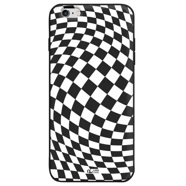 Wavy Checkered Apple iPhone 6 s plus Silicone black Case