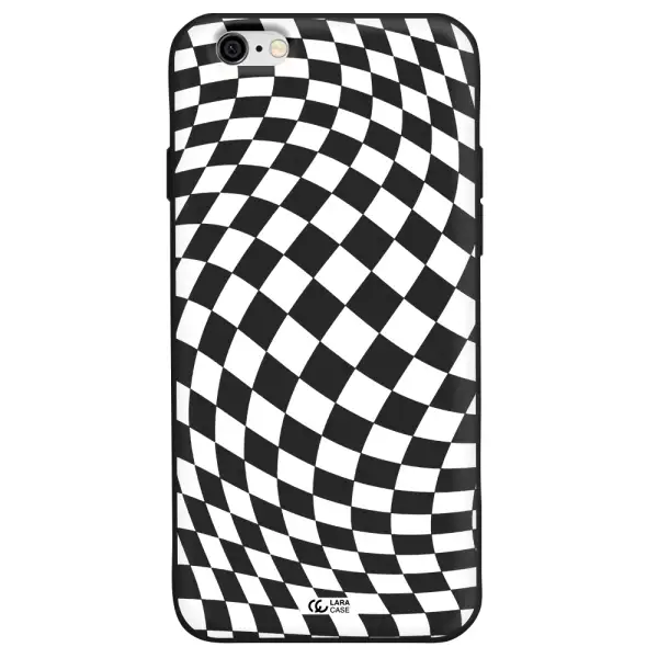 Wavy Checkered Apple iPhone 6 Silicone black Case