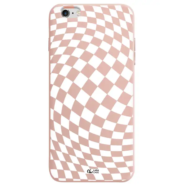 Wavy Checkered Apple iPhone 6S Silicone pastel pink Case