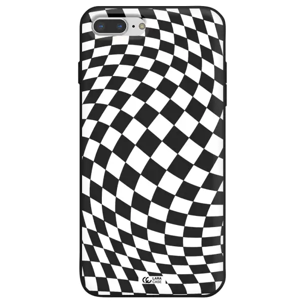 Wavy Checkered Apple iPhone 7 plus Silicone black Case