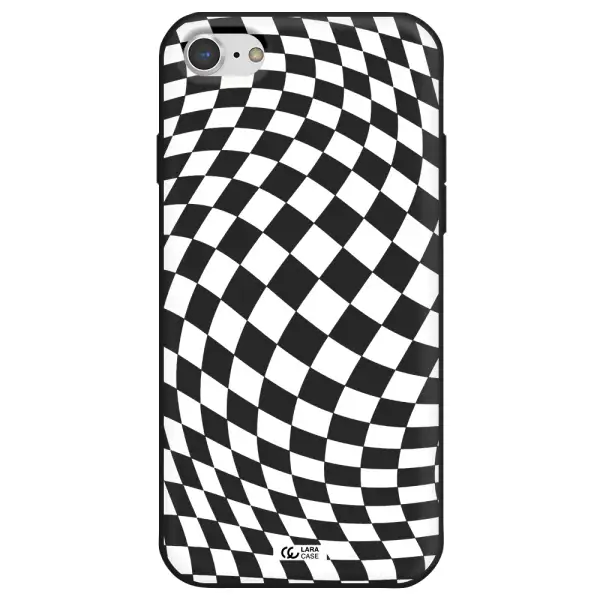 Wavy Checkered Apple iPhone 7 Silicone black Case