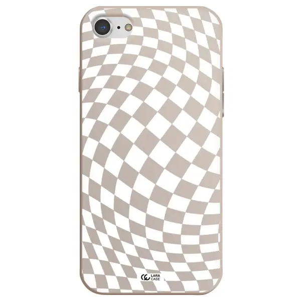 Wavy Checkered Apple iPhone 7 Silicone Stone Case