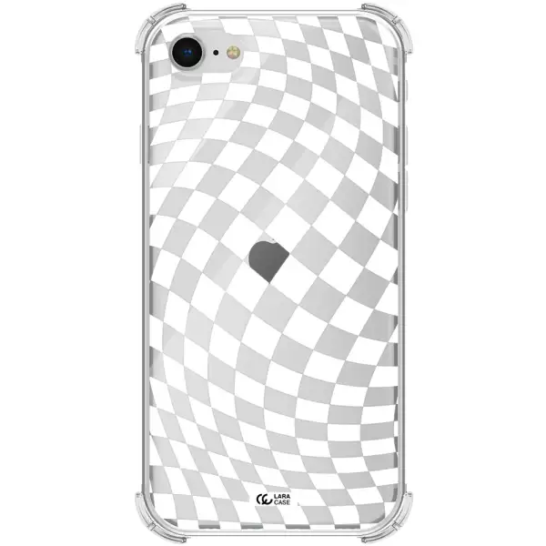 Wavy Checkered Apple iPhone se 2020 Clear PC Case