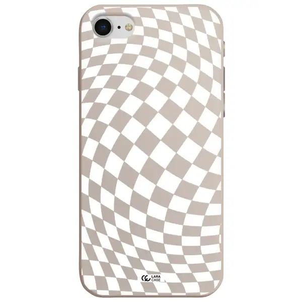 Wavy Checkered Apple iPhone se 2020 Silicone Stone Case