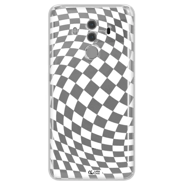 Wavy Checkered Huawei Mate 10 Pro Clear TPU Case