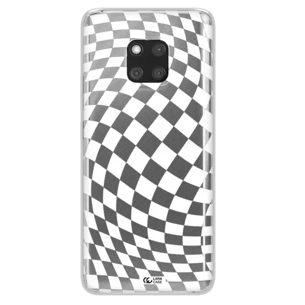 Wavy Checkered Huawei Mate 20 Pro Clear TPU Case
