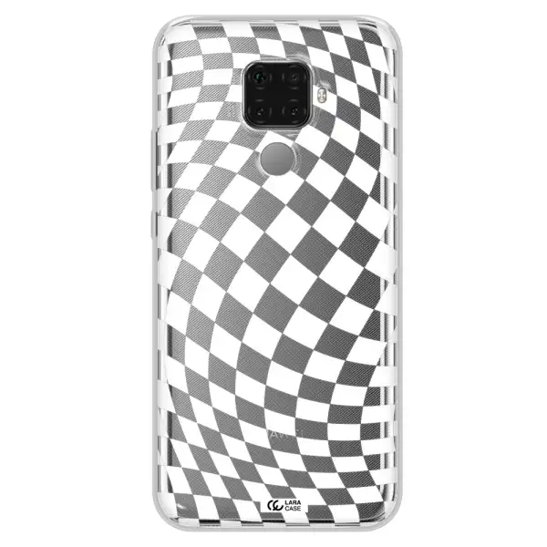 Wavy Checkered Huawei Mate 30 Lite Clear TPU Case