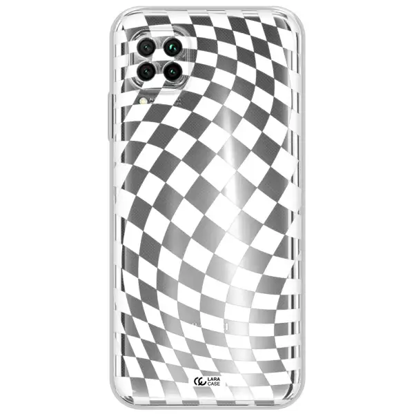 Wavy Checkered Huawei Nova 7I Clear Tpu Case