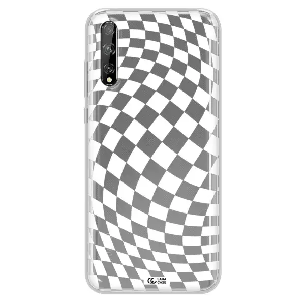 Wavy Checkered Huawei P Smart S Clear TPU Case