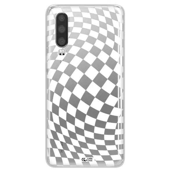 Wavy Checkered Huawei P30 Clear TPU Case