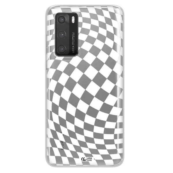 Wavy Checkered Huawei P40 Clear TPU Case