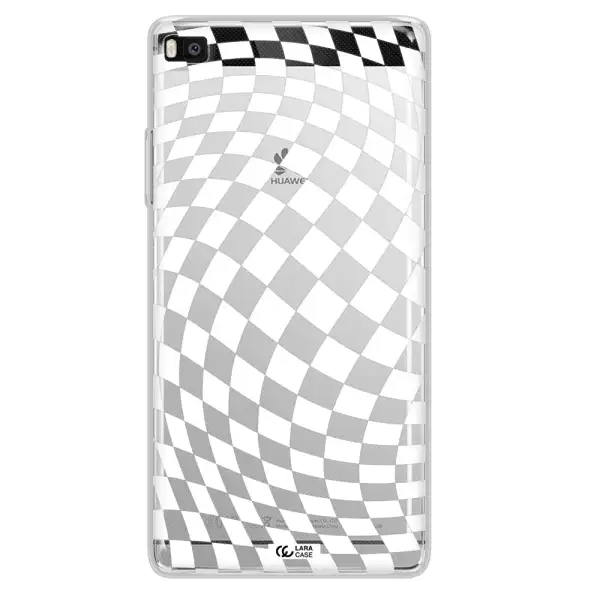 Wavy Checkered Huawei P8 Clear TPU Case