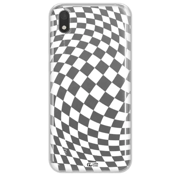 Wavy Checkered Huawei Y5 2019 Clear TPU Case