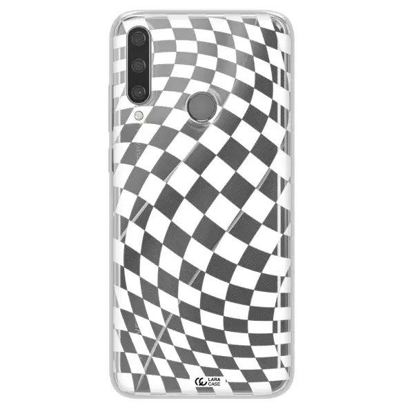 Wavy Checkered Huawei Y6P Clear TPU Case