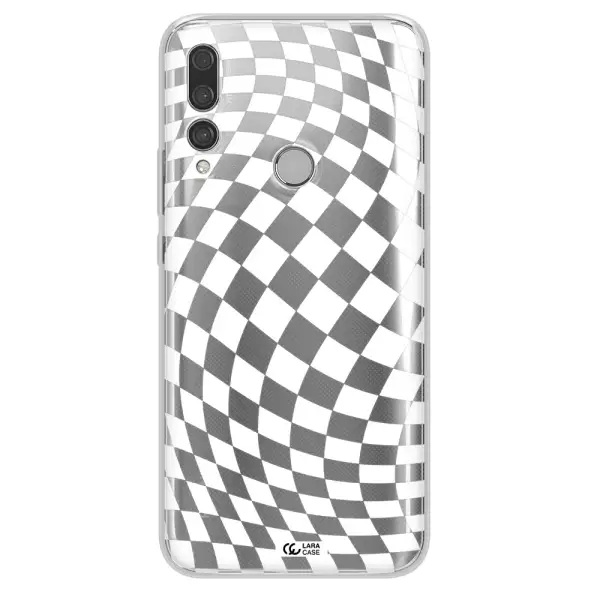 Wavy Checkered Huawei Y9 Prime 2019 Clear TPU Case