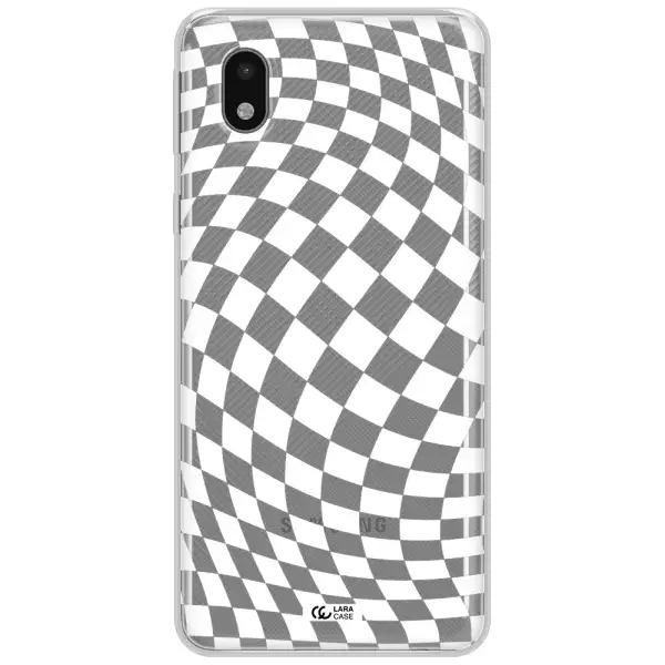 Wavy Checkered Samsung A01 Core Clear Tpu Case