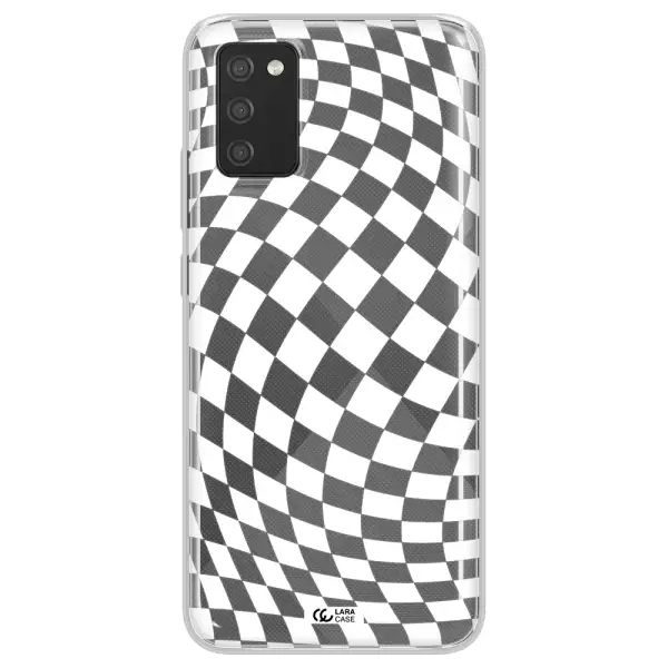 Wavy Checkered Samsung A02S Clear TPU Case