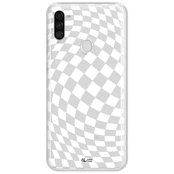 Wavy Checkered Samsung A11 Clear TPU Case